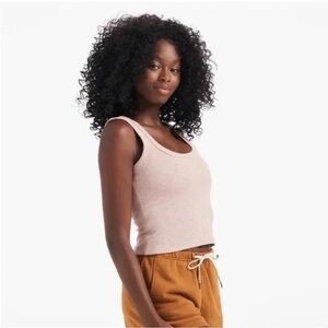 Vuori Ribbed Crop Women's Heather Pink Tank Top Small S Like New